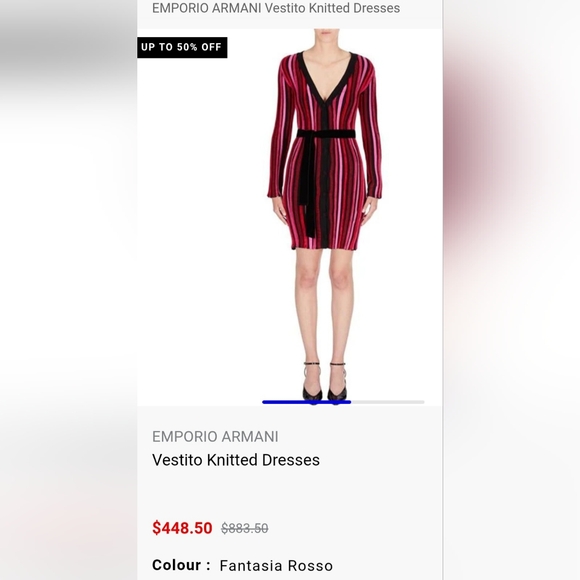 Emporio Armani Vibrant Pink and Black Long Sleeve Dress Perfect Condition - Picture 6 of 6